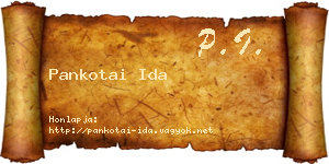 Pankotai Ida névjegykártya